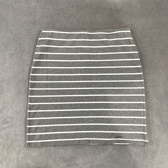 Hollister | Gray and White Striped Cotton Miniskirt | Size Small - Picture 1 of 7